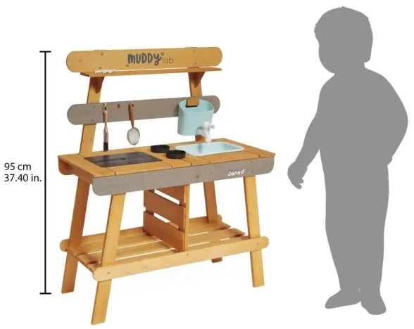 Janod - Vonkajšia drevená kuchynka MUDDY LAB