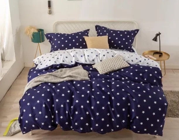 Sendia Textil HVIEZDA TMAVOMODRÁ foto obliečky Rozmer obliečok: 140x200 cm, Obsah balenia: 3 Set Balenie