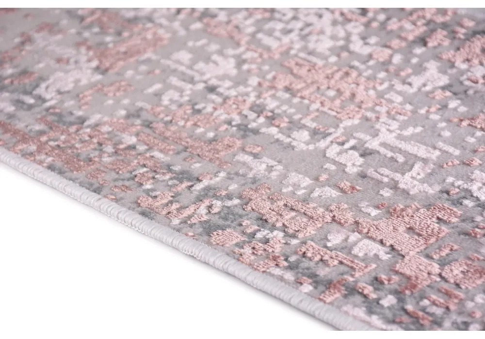 Ružovo-sivé bavlnené nášľapy na schody v súprave 16 ks 25x65 cm Milano Pembe – Vitaus