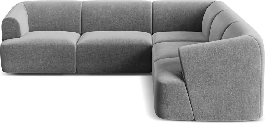 Svetlosivá zamatová rohová pohovka Campi – Cosmopolitan Design