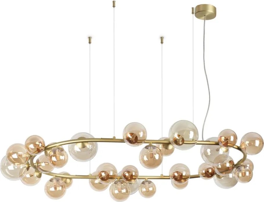Ideal Lux - LED luster na lanku PERLAGE 30xG9/3W/230V 143 cm zlatá/dymovo-béžová