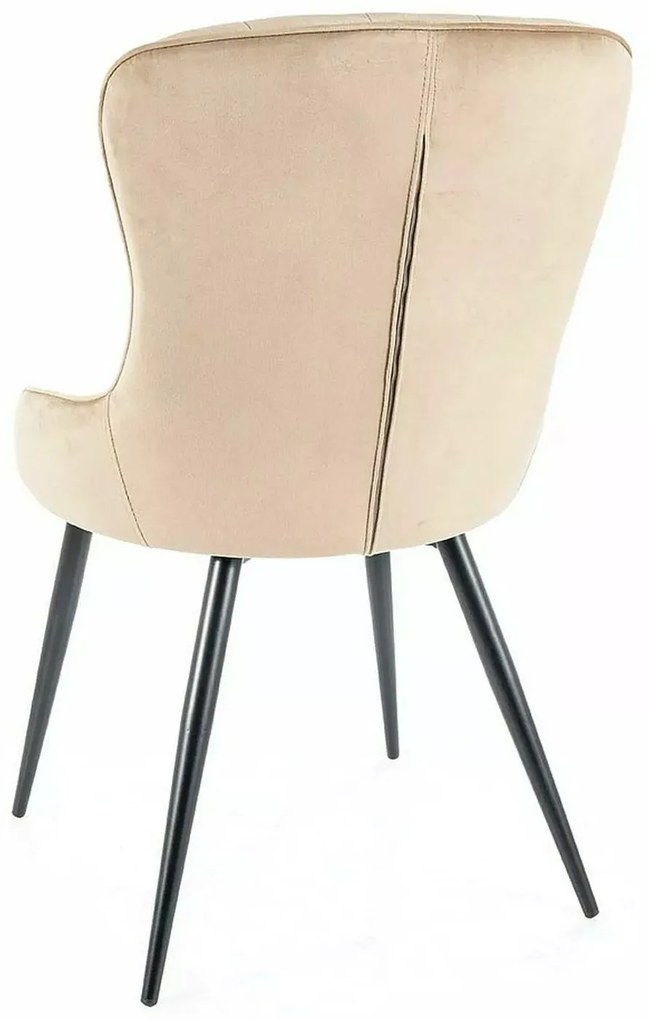 Sametová jídelní židle Lotus béžová