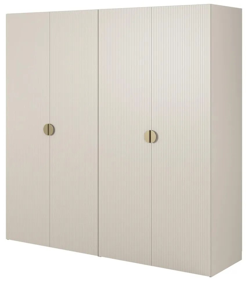 Šatníková skriňa Moonie IV (sivobéžová + biela). Akcia -18%. Vlastná spoľahlivá doprava až k Vám domov. 1099618