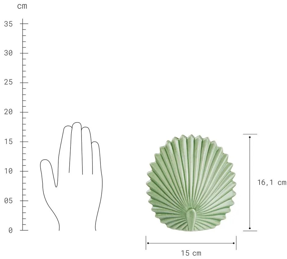 LEAF Váza 16 cm - zelená