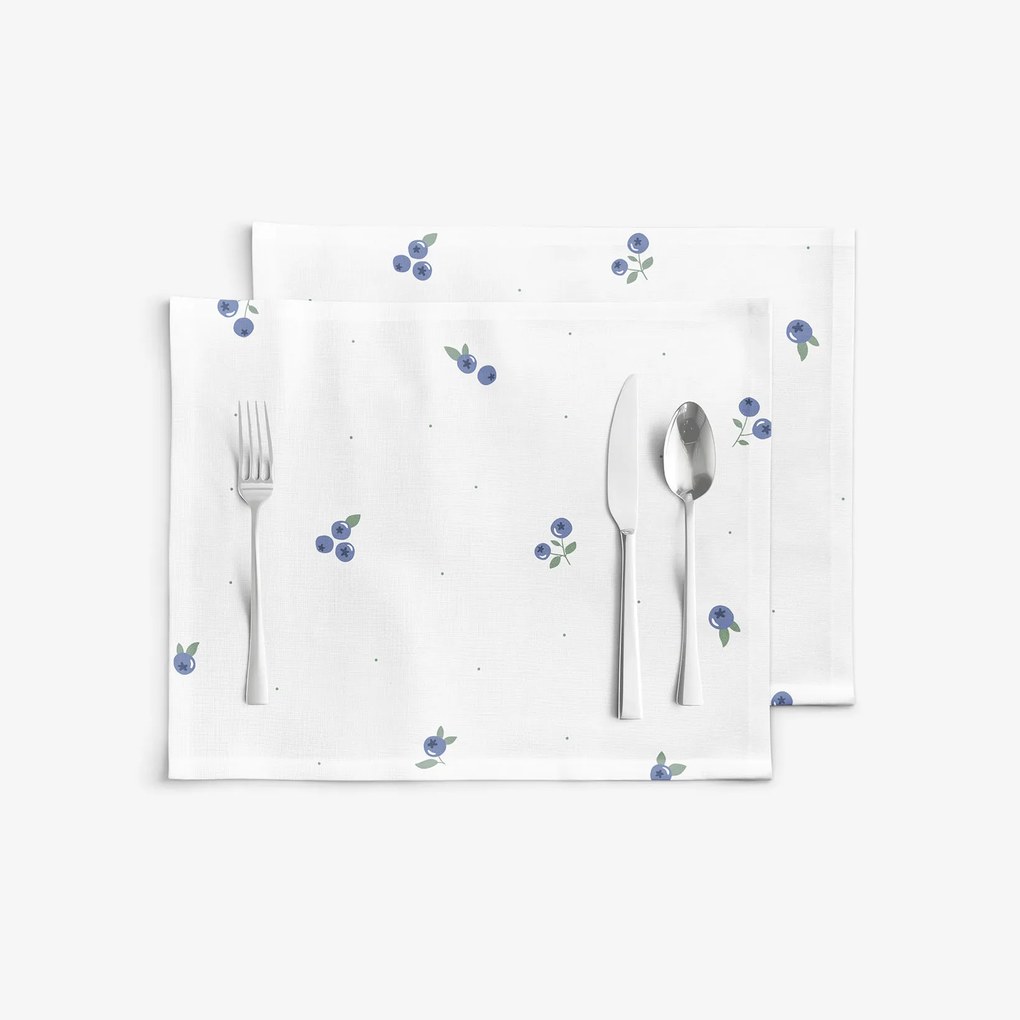 Goldea prestieranie na stôl 100% bavlnené plátno - čučoriedky - sada 2ks 30 x 40 cm