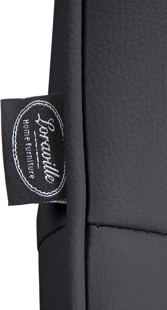 Barová stolička Vonore - koženka, čierny rám - Čierna