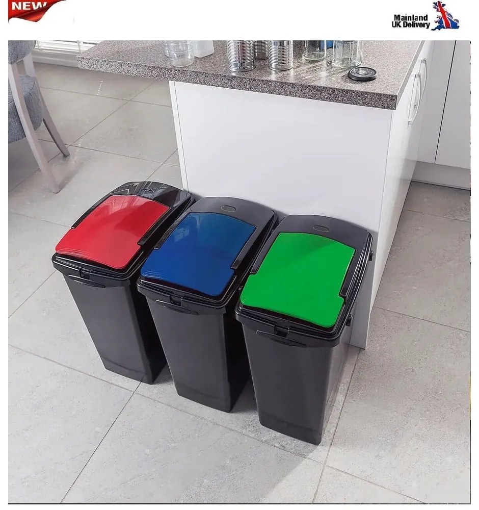 Čierny plastový odpadkový kôš 40 l – Addis