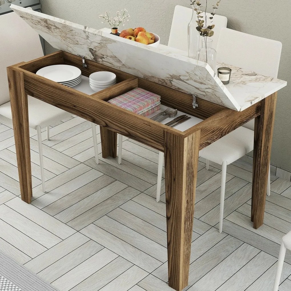 Jedálenský stôl Kiev White and Walnut