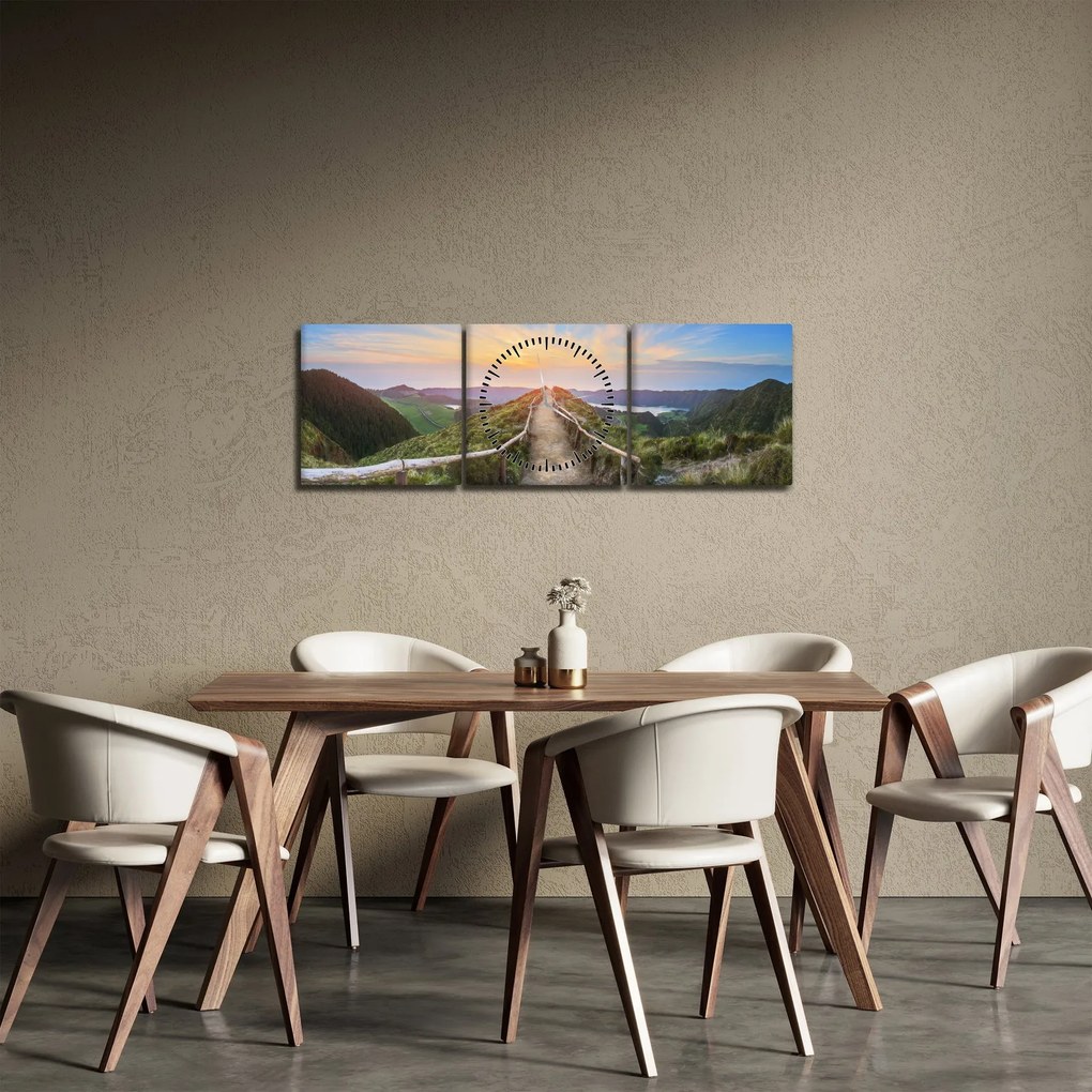 Obraz - Horský chodník (s hodinami) (90x30 cm)