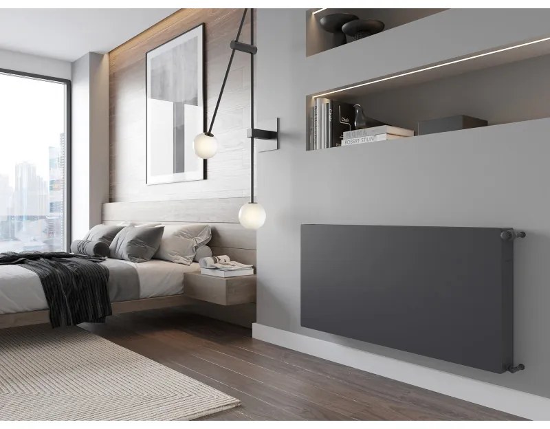 Mexen, Plochý panelový radiátor Mexen CF22 600 x 1600 mm, bočné pripojenie, 2532 W, antracit - W422F-060-160-66
