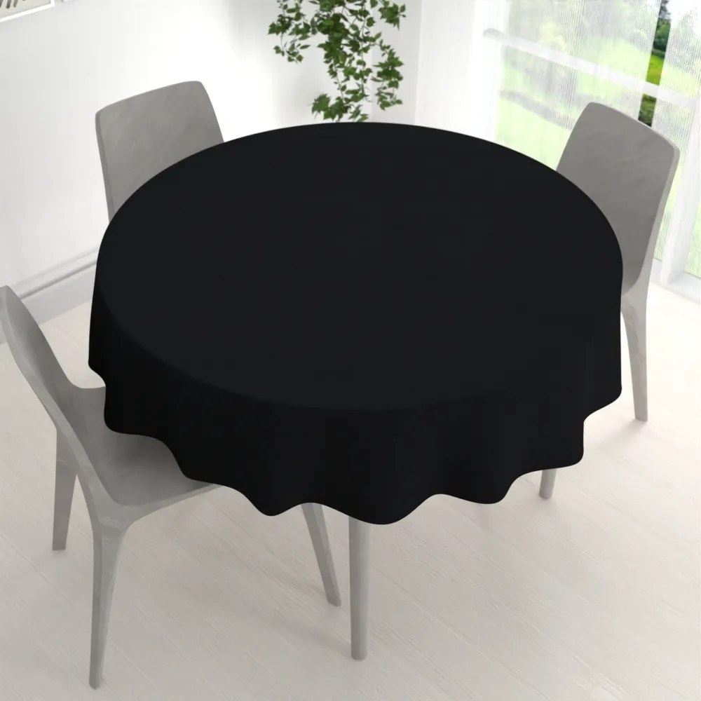 Biante Okrúhly obrus/imitácia brúsenej kože Alcantara ALC-012 Čierny Ø 110 cm