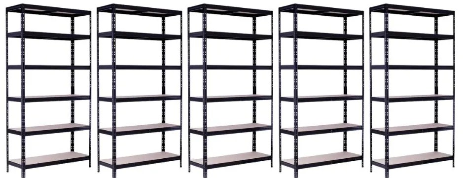 Trestles 5x Policový regál RR2 2300x1200x450, černý 5XRR2-KLB4512-6