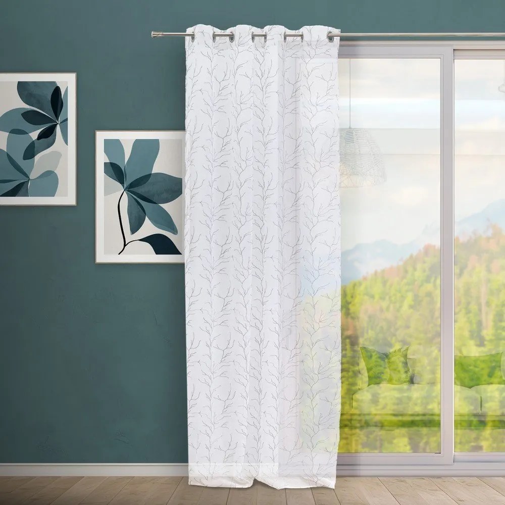 Bielo-sivá záclona 140x260 cm Coral – Casa Selección