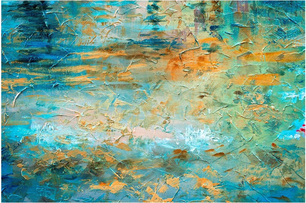 Obraz modrej abstrakcie (90x60 cm)