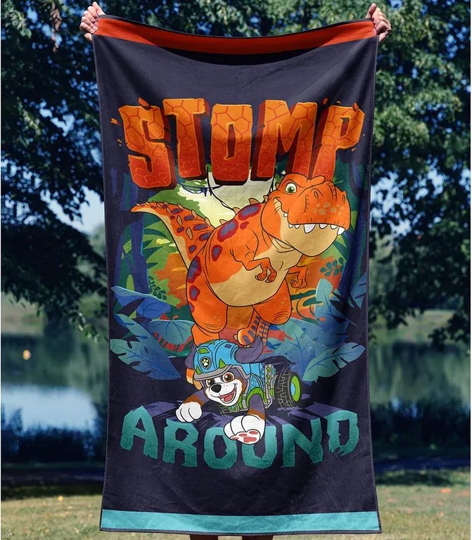 TipTrade Bavlnená froté osuška 70 x 140 cm- Labková Patrola vo svete dinosaurov