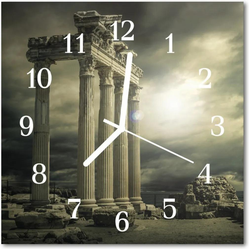 Nástenné skleněné hodiny akropole