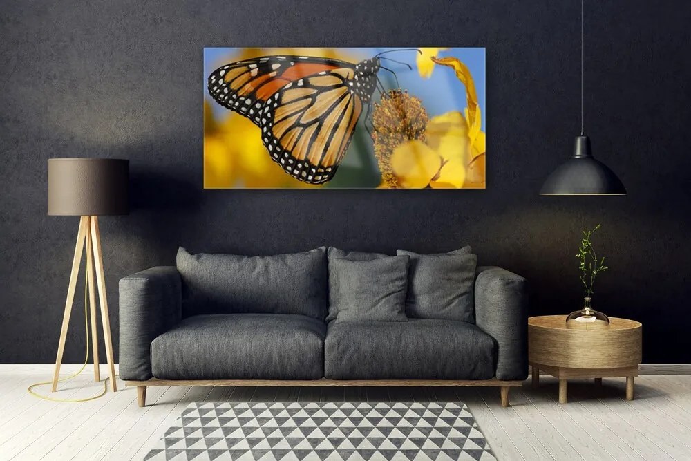 Obraz plexi Motýľ kvet príroda 120x60 cm