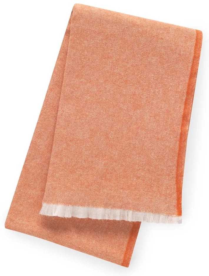 Oranžový pléd s podielom bavlny Euromant Linen, 140 x 180 cm