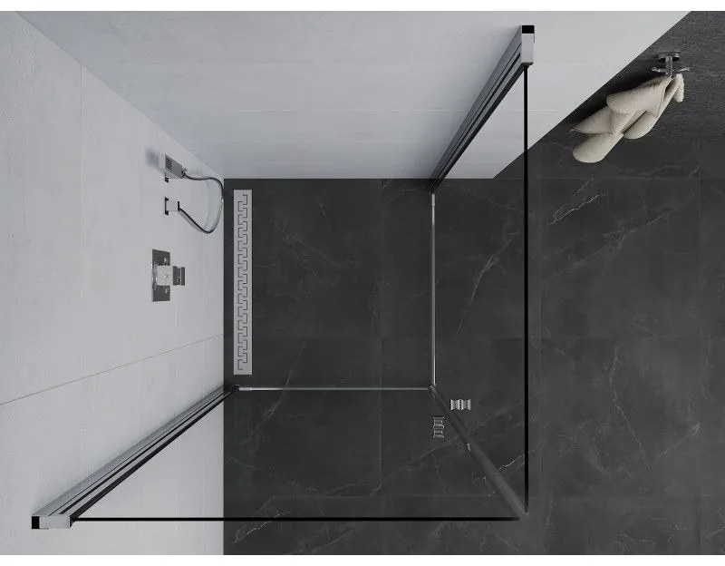 Mexen Pretoria DUO sprchovací kút 100x100cm, 6mm sklo, chrómový profil-číre sklo, 852-100-100-02-00