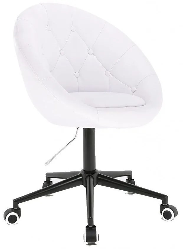 LuxuryForm DESIGN Kreslo VERA na čiernej podstave s kolieskami - biele