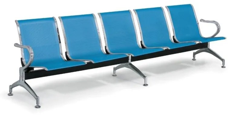 Kovová lavica do čakární STRONG, 5-sedadlo, modrá
