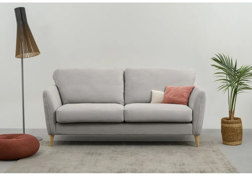 Svetlosivá menčestrová pohovka 170 cm Paris – Scandic