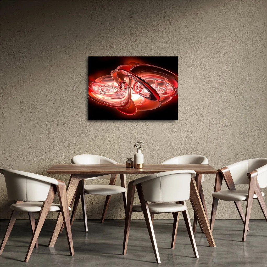 Obraz - červené tvary (70x50 cm)