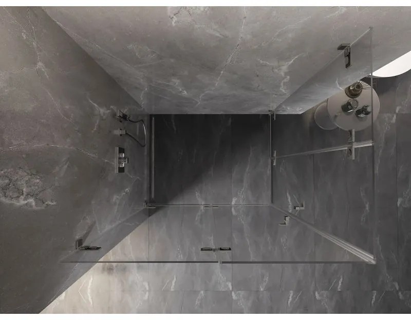 Mexen Lunar-F Duo, skladací sprchový kút 90 x 85 cm, 8mm číre sklo, oceľový profil, 836-090L-085P-97-00