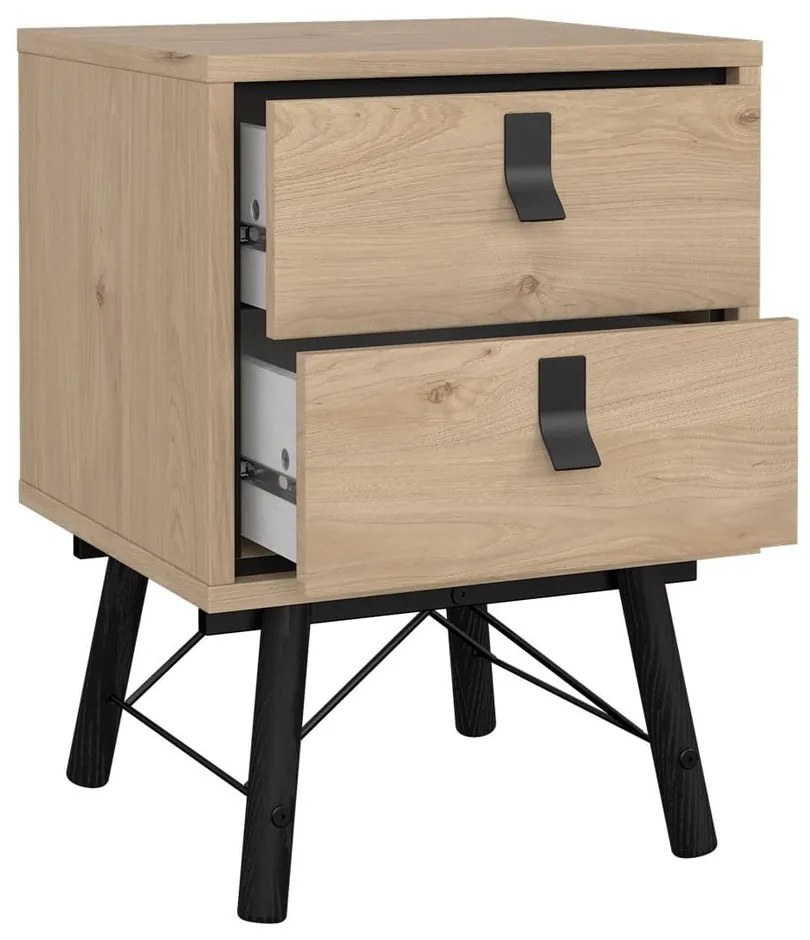 Nočný stolík v dekore duba v prírodnej farbe Ry – Tvilum