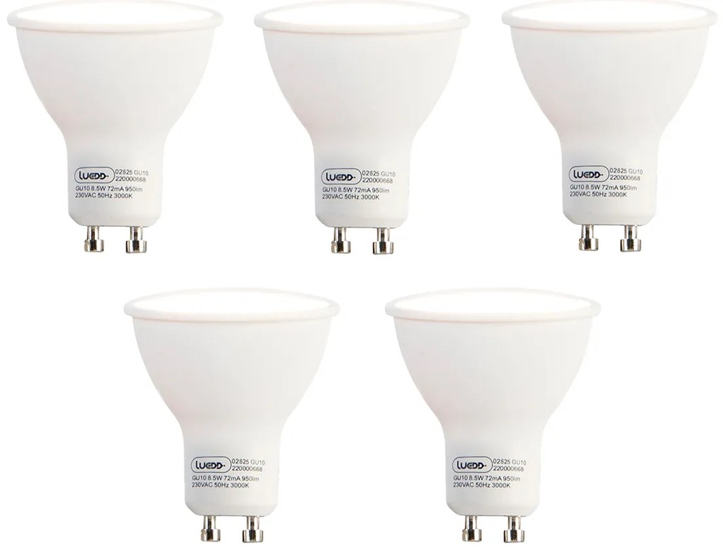Sada 5 LED žiaroviek GU10 8,5 W 950 lm 3000 K