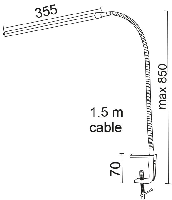 ACA Lighting LED stmievateľná stolná lampička DELGADO 5W/230V/4000K/320Lm/120°/IP20, čierna