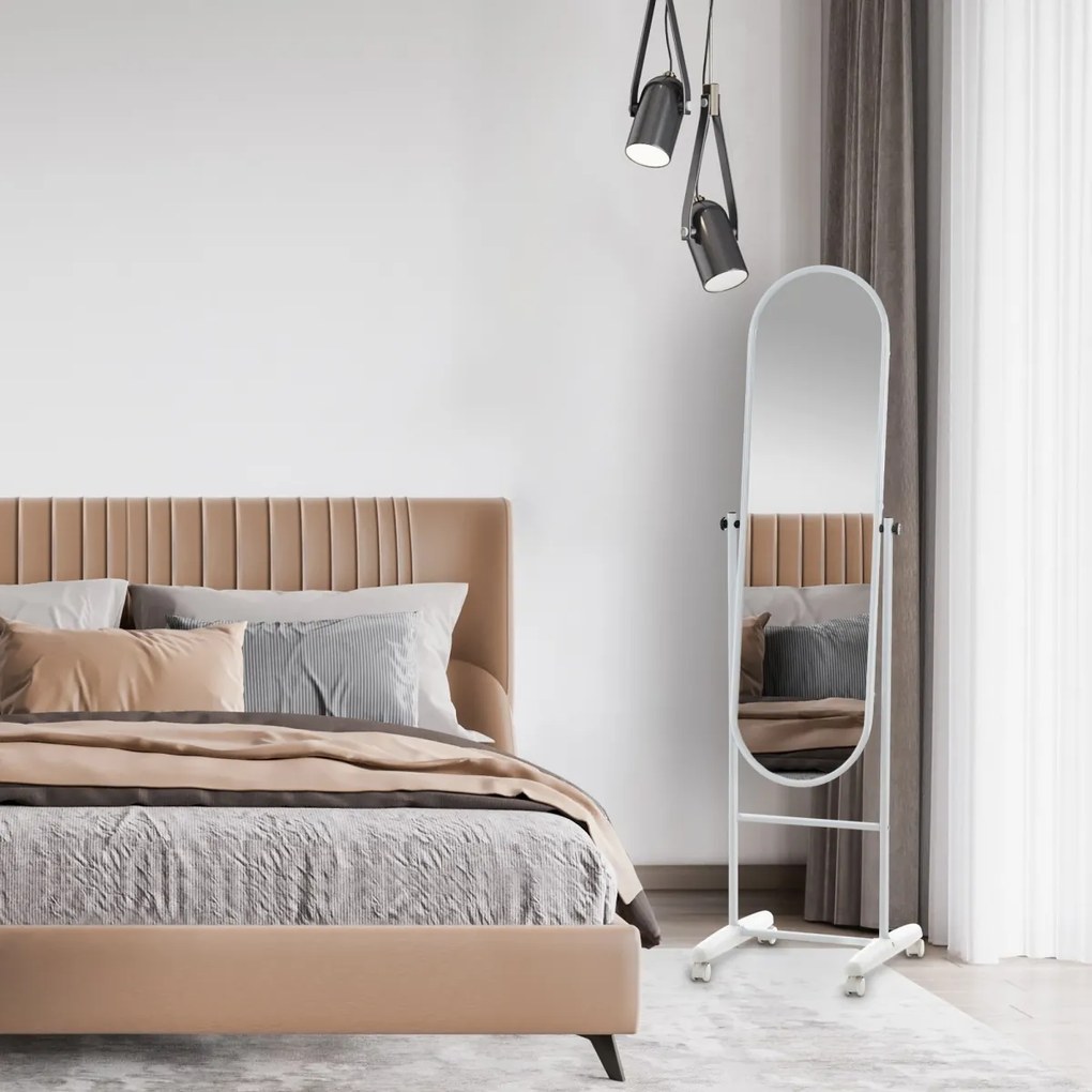 Stojace zrkadlo Nane Oval 317229 - 155x40x42 cm - Biela