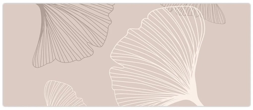 Obraz - Béžové listy N⁰6 (120x50 cm)