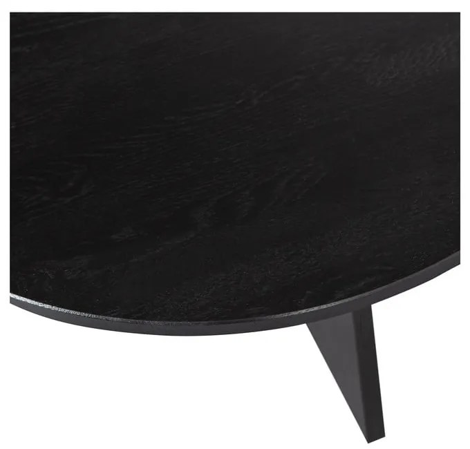 Čierny okrúhly konferenčný stolík ø 90 cm Fries – WOOOD