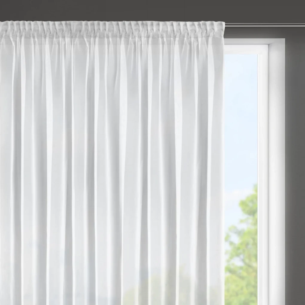 ZÁCLONA NA PÁSKE ESEL 350X150 CM BIELA