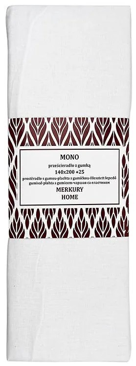 Napínacia plachta Mono bavlna biela 140x200 + 25 Merkury Home