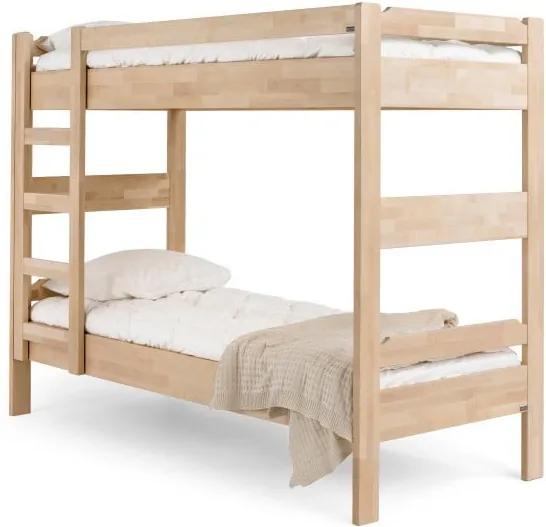 Ručne vyrobená poschodová posteľ z masívneho brezového dreva Kiteen Kuusamo, 80 × 200 cm