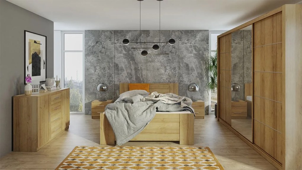 Spálňa Kler IX, Farby: biela / biely + ekokoža soft 011 pik