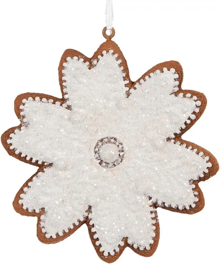 Závesná dekorácia perníková vločka Frosted Ginger - 9*1*10 cm