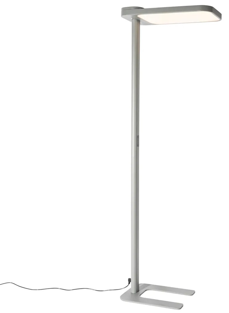 Denná stojaca lampa sivá štvorcová vrátane LED a stmievača - Guzo