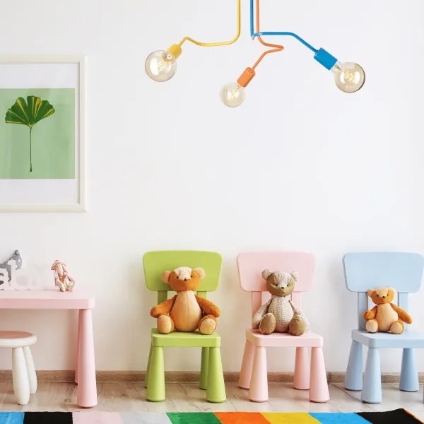 Prisadený luster MATYLDA 3xE27/60W/230V pestrofarebná