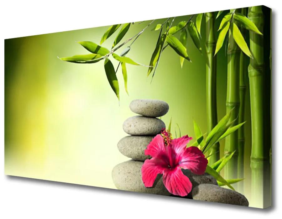 Obraz Canvas Bambus kvet kamene zen 140x70cm