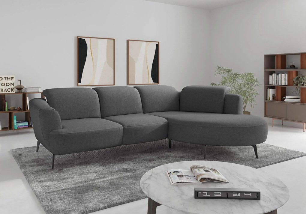 XXXLutz ROHOVÁ SEDAČKA, textil, tmavosivá Sit & More - Sedačky - 000144018502