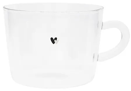 Bastion Collections Sklenený hrnček Tea/Hearts 300 ml Srdiečka