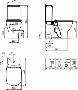Ideal Standard Tesi Aquablade WC kombi T008201 PA0026