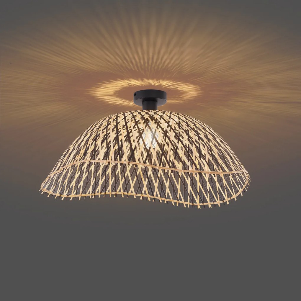 Art Deco stropné svietidlo čierne bambusové 60 cm - Alka