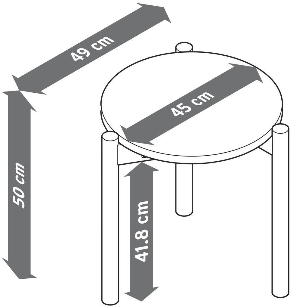 Príručný stolík, okrúhly