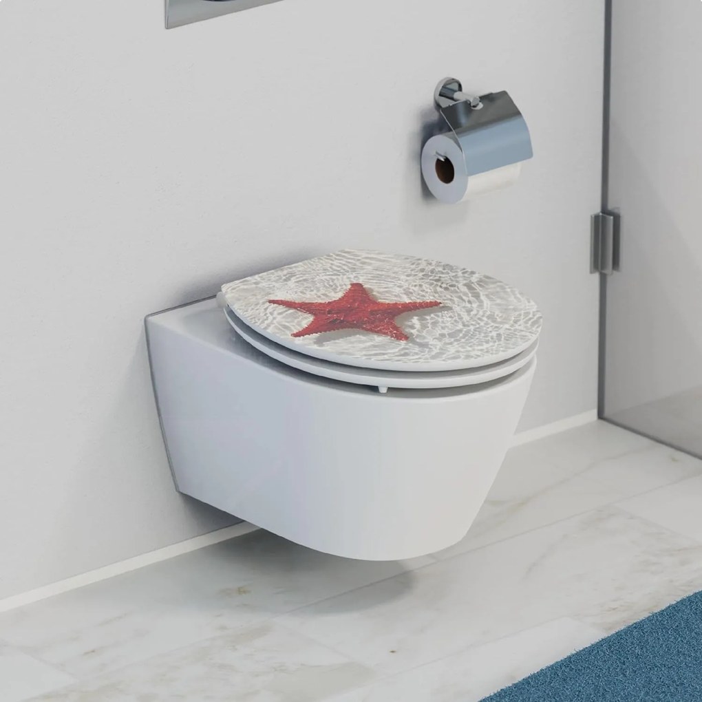 Eisl Sanitär WC sedadlo MDF Soft Close Red Starfish High Gloss 80541