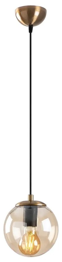 Závesné svietidlo v zlatej farbe so skleneným tienidlom ø 15 cm Efe – Opviq lights