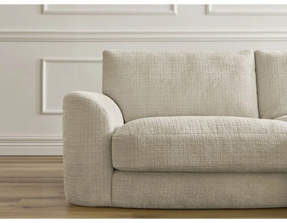 Béžová ženilková rohová pohovka (pravý roh/s leňoškou) Leonore – Bobochic Paris